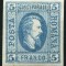 1865 , Lp 16 a , Cuza 5 Parale albastru / hartie vargata - semnat