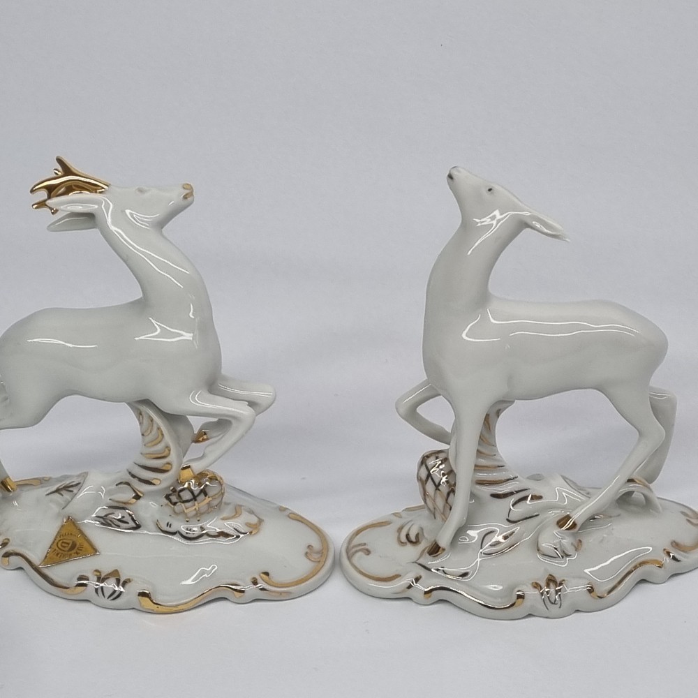 Caprior si caprioara (set) - Bibelouri portelan vechi, vintage ROYAL ...