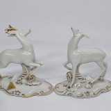 Caprior si caprioara (set) - Bibelouri portelan vechi, vintage ROYAL DUX - CEHOSLOVACIA