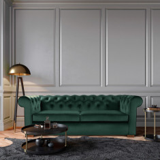 Canapea Oxford Chesterfield, 93x183x75 cm, 2 locuri, Verde