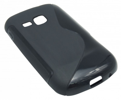 Husa silicon S-case neagra pentru Samsung Galaxy Mini 2 S6500 foto