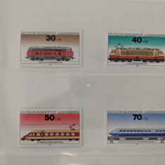 germania - Timbre trenuri, locomotive, cai ferate, nestampilate MNH