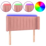 Cumpara ieftin Tablie de pat cu LED, roz, 103x16x78/88 cm, catifea