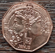 (S) MONEDA AUSTRIA - 5 EURO 2021, ZEUL JANUS, CUPRU, STARE UNC foto