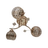 Lustra Julia 6133/3 auriu, rotund, 3*e27, schelet auriu, abajur semitransparent cristal