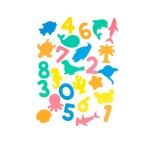 Set 26 Spuma Animale &amp; Numere Baie, 8-9cm, Lipire Gresie, 3 Ani+, OEM, Jucarie Apa Copii
