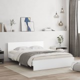 VidaXL Cadru de pat cu tăblie, alb, 140x190 cm 3207497
