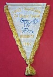 Fanion (brodat-oficial) Romania BUCURESTI 1969 - Concurs de Haltere - Federatia de HALTERE din IUGOSLAVIA