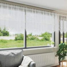 vidaXL Perdele cu perdele Alb 1200 x 80 cm Poliester