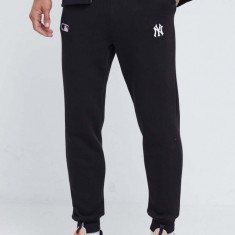 47brand pantaloni de trening MLB New York Yankees culoarea negru, cu imprimeu