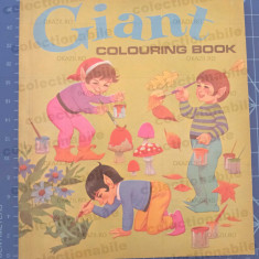 GIANT colouring book - carte album de colorat 1970 format mare