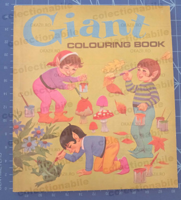 GIANT colouring book - carte album de colorat 1970 format mare foto