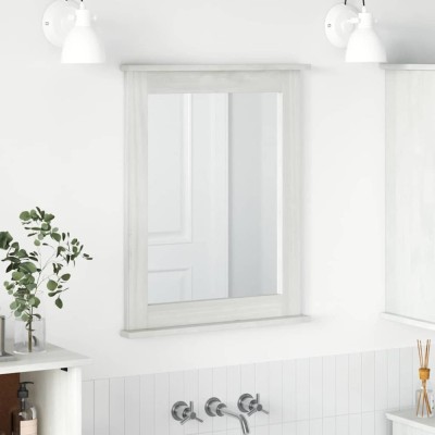 vidaXL Oglindă cu oglindă VIGO Alb 55.5 x 5 x 70 cm Lemn masiv de pin 4019126 foto