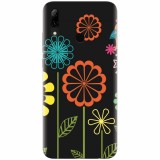 Husa silicon pentru Huawei P Smart 2019, Colorful Spring Birds Flowers Vectors