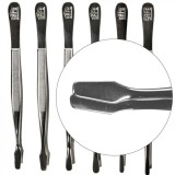 Penseta pentru timbre curbata cu varful unghiular de 120 mm nichelata Nichelata - 120mm