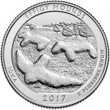 SUA - QUARTER EFFIGY MOUNDS, IOWA 2017 D - UNC /SERIA PARCURI NATIONALE, America de Nord