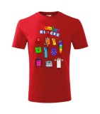Tricou Personalizat Rosu Number blocks pentru Copii 3
