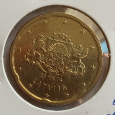 Moneda 20 eurocent Letonia 2014