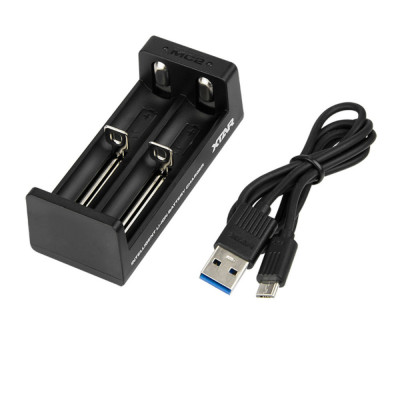 Incarcator acumulatori Li-Ion 2 x tip 18650, XTAR MC2 32019, cablu USB de 81cm, negru foto
