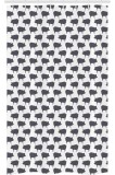 Perdea de duș cu siluete de porci, imprimare digitală, lavabilă la mașină - Gri/Alb 120 x 180 cm