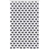Perdea de duș cu siluete de porci, imprimare digitală, lavabilă la mașină - Gri/Alb 120 x 180 cm
