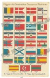 2785 - Maritime FLAGS including Romania - old postcard - unused