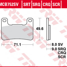 Set placute frana fata TRW MCB752SV - Kawasaki Z 900 RS - Ninja H2 1000 - ZX-10R Ninja - Suzuki GSX-R 600-750-1000-1300 - V-Strom 1000