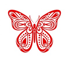 Sticker decorativ Fluture, Rosu, 60 cm, 1158ST-14 foto