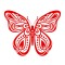 Sticker decorativ Fluture, Rosu, 60 cm, 1158ST-14