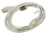 Cablu USB 2.0 A-A aurit 1,8m transparent