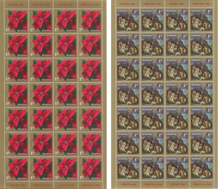 |Romania, LP 2127/2016, Craciun 2016, coli, MNH