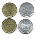 Peru 2 x 1 centimo, alama si aluminiu