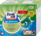 Denkmit Detergent capsule 3&icirc;n1 pentru rufe albe 22sp, 22 buc