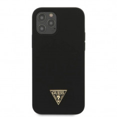 Husa Cover Guess Silicone Liquid Metal Logo pentru iPhone 14 Plus GUHCP14MSLSMK Black foto