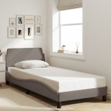 VidaXL Cadru de pat cu tăblie fără saltea, taupe, 80x200 cm, textil