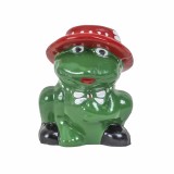 Decoratiune pentru gradina, din ceramica, model broasca mica, inaltime 22cm, lungime 19cm / EXT 10214