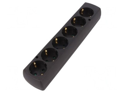 Conector Alimentare AC Splitter 2P 16A Negru foto