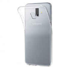 SET 1x Husa silicon Samsung Galaxy J6 Plus , Transparenta + 1x Folie sticla securizata Samsung Galaxy J6 Plus, Antisoc, TPU, Viceversa foto