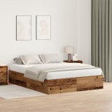 vidaXL Cadru de pat din lemn vechi, 140x200 cm, cu depozitare