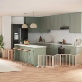 vidaXL Poartă de c&acirc;ini pliabilă cu ușă, 10 panouri, 800 cm, lemn plop 3155611