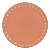 Cumpara ieftin Set 4 butoni mobilier ceramica portocalie aurie 4x3 cm