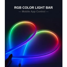 Set de 2 benzi de silicon soft cu banda led Daylight cu semnal dinamic App control - 30 cm