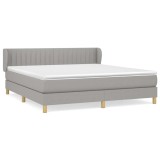 Cumpara ieftin Pat continental, gri deschis, 180x200 cm, material textil