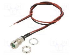 Lampa de control LED concav verde BIVAR 5VDC ?8mm 5mm foto