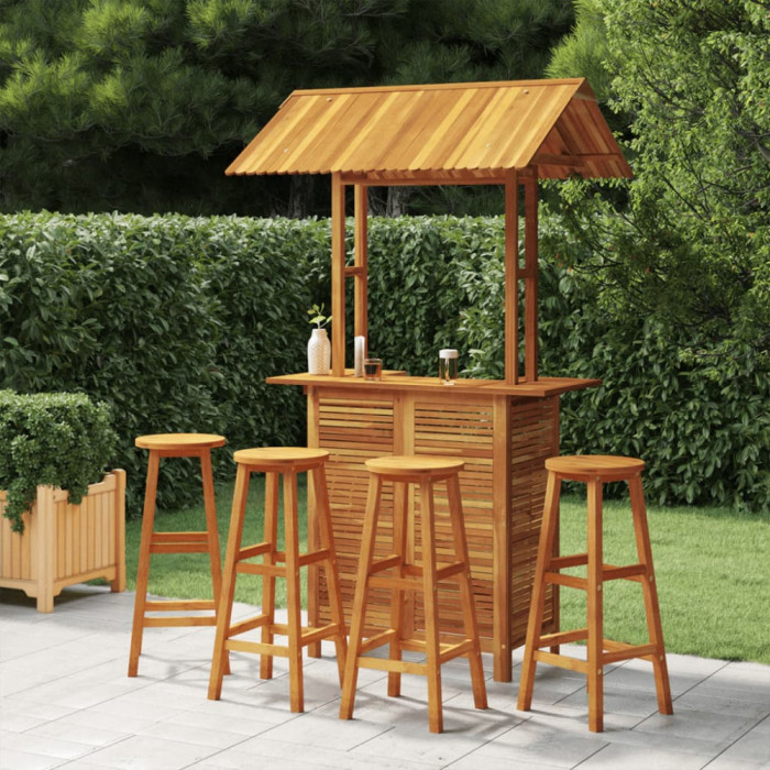 Set mobilier de bar de gradina, 5 piese, lemn masiv de acacia GartenMobel Dekor