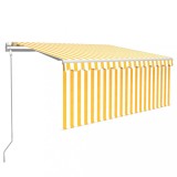 Cumpara ieftin Copertina retractabila automat cu stor, galben&amp;alb, 3,5x2,5 m