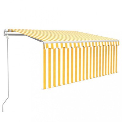 Copertina retractabila automat cu stor, galben&amp;amp;alb, 3,5x2,5 m foto