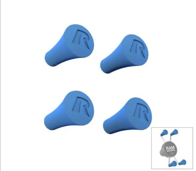 Set capace cauciuc (dopuri) suport telefon mobil cu montaj pe ghidon RAM Mount X-Grip - culoare: albastru (kit 4 bucati) foto