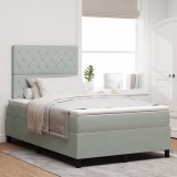 vidaXL Pat box spring cu saltea, gri deschis, 120x200 cm, catifea