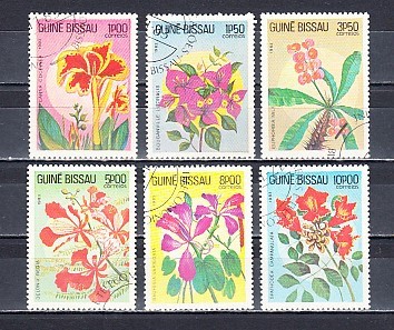 A12 S3 5 - Timbre foarte vechi - Guineea Bissau - flori exotice